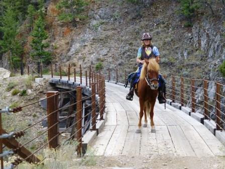 Alys on bridge in Idaho - 2013